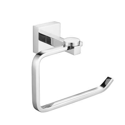 China Semi-Rectangular Modern Fancy Simple Bathroom Square Brass Polished Chrome Wall Mounted Paper Towel Toilet Paper Holder for sale