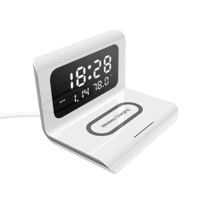 China Cheapest Mobile Phone MIQ Digital Clock with Alarm Clock USB Charging Wireless Charging Clock for sale