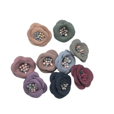 China Korean Polyester 2cm Polyester Microfiber Flowers DIY Handmade For Brooch Headwear Flower for sale