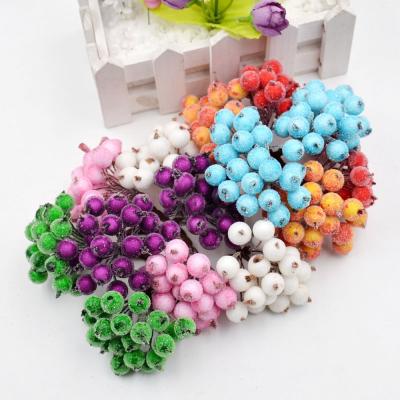 China Other Cheap Artificial Berries Stamen Glass Fruit 40heads Fake Flower For Home Wedding Decoration DIY Weave Scrapbooking Craft Gift for sale