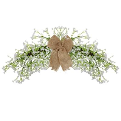 China Arch Wedding Durable Flowers Artificial Floral Swag For Lintel Door Wreath Home Deco Gypsophila Flower Lintel for sale