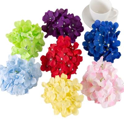 China Natural touch newcomer Diy simulation flower hydrangea head to wedding flower wall decoration for sale