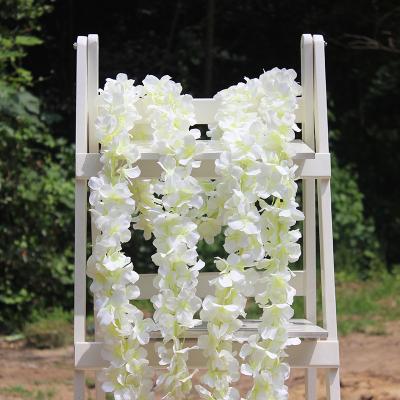 China Beautiful Artificial Flower 13ft Hydrangea Flower Vine Wisteria Vines Cattleya Flower Artificial Plants For Hotel Office Home Wedding for sale