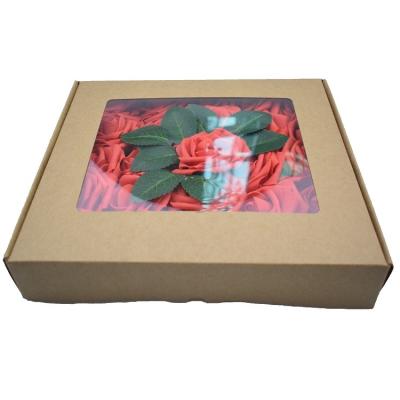 China 25pcs natural contact factory direct sales gift box foam flowers add leaves artificial roses decoration foam roses home floral flowers for sale