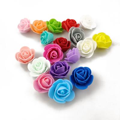 China Natural Touch 3.5cm500pcsArtificial Foam Bear Rose Head Plastic Artificial Flower PE Rose Flower Head Foam for sale