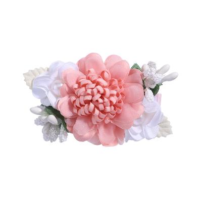 China New Girls Party Flower Cute Petals Hairpins Soft Pearl Chiffon Hair Decorate Headwear Hair Clips Barrettes Kids Hair Accessories Gift for sale