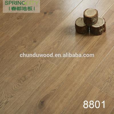 China Wear Resistance 8mm Swiftlock Handscraped Hickory Laminate Flooring Special for sale