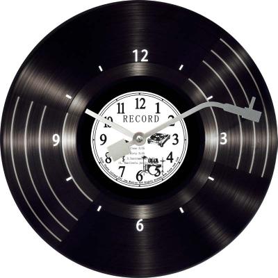 China Fashion Antique Classic Promotion Style Vinyl Record Vintage Decorative Wall Clock Black for sale