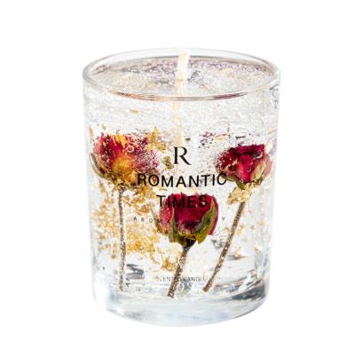 China Decorative Scented Aromatherapy Rose Lavender Jelly Candles Essential Oil Valentine Birthday Christmas Gift Floral Wedding Minimalist for sale