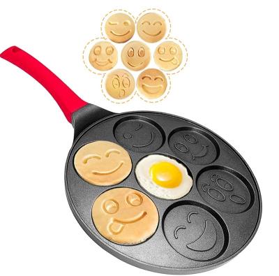 China 2021 Animal Shape Mini Pancake Pan Nonstick Pan Fried Egg Mini Pancake Pan Breakfast Fun Smile Viable Easy Cleanup for sale