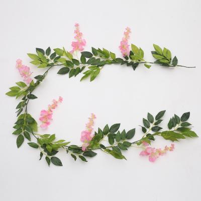 China Minimalist Create Beautiful Atmosphere Aesthetic Tree Hanging Decorationsilk Vines Artificial Flowers Wisteria for sale