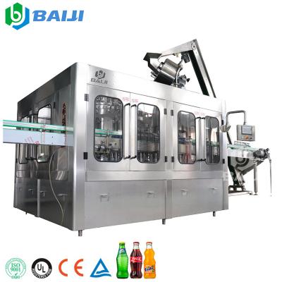 China Food Complete Glass Bottle Carbonated Soft Drink Production Line / Soda Bottling Beverage Processing Filling Capping Machine for sale