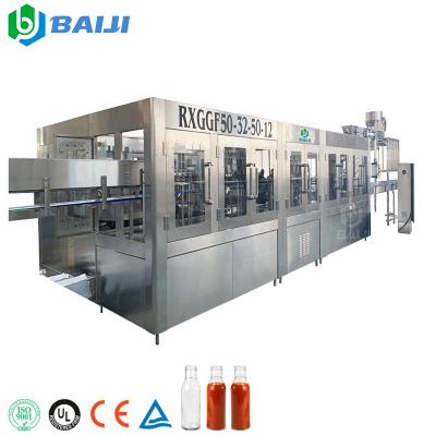 China Full Automatic Beverage Glass Bottle Mayonnaise Ketchup Paste Tomato Sauce Filling Capping Machine for sale