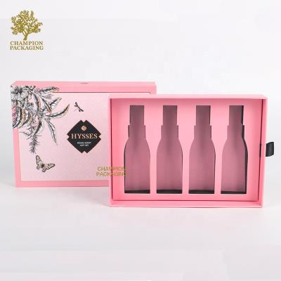 China Handmade Custom Key Cardboard Gift Boxes Branded Packing Parcels Draw Slide Cosmetic Box With Divider for sale