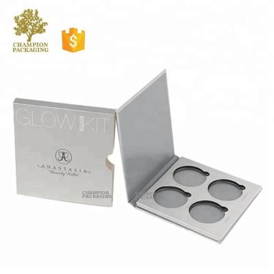 China 2021 Recyclable Wholesale White Empty Eyeshadow Makeup Compact Palette Packaging With Paper Sleeve for sale