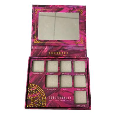 China Recyclable Custom Printing Blank Space Cardboard Makeup Box Eyeshadow Packaging Palette for sale