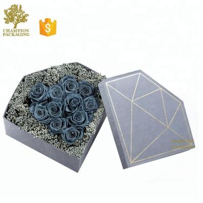 China Different Design Cardboard Luxury Paper Materials Recycled Florist Flower Hat Heart Shaped Gift Box For Roses Packaging With Custom Logo for sale