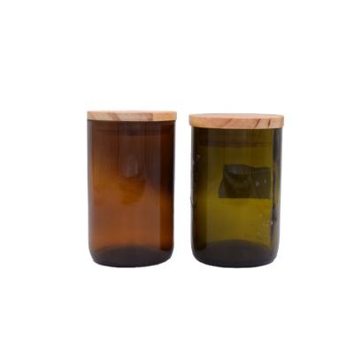 China Real Home Decoration Luxury Scented Amber Cut Glass Candle Jar For Wax Candles for sale