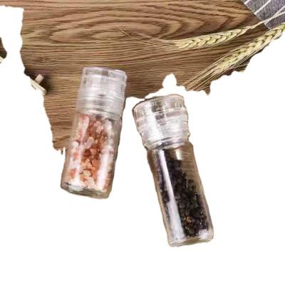 China Wholesale 100ml High Quality Manual Clear Glass Salt and Pepper Grinder Spice Freshness Preservation Jar with Lid for sale