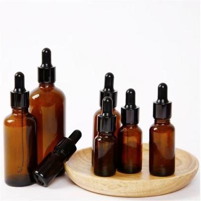 China Wishing Empty Bottle Amber Essential Oil Glass Aromatherapy Dropper Brown Liquid Refillable Massage Pipette Bottles for sale