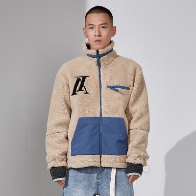 China Quanzhou Breathable Factory Wholesale Custom Zipper Up Loose Sherpa Fleece Mens Shearling Casual Jackets for sale