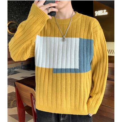 China Anti-Wrinkle Custom Logo OEM&ODM Mens Sweater Pullover Letter Jacquard Long Sleeve Knitwear Fashion Clothes Knitted Sweater for sale