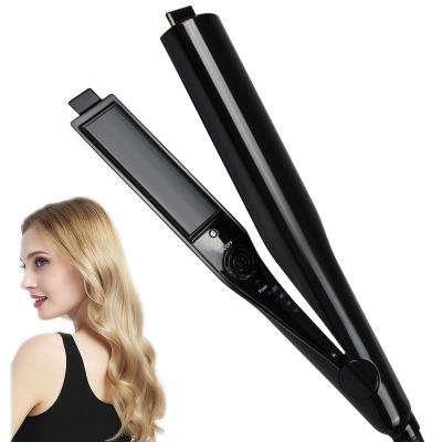 China Hotel Amazon Hot Sale 2 in 1 Ceramic Clip Dish Hair Straightener and Curler Customized Logo Flat Iron with CETL Certificate for sale