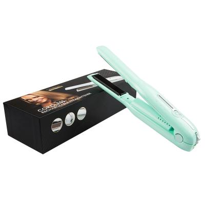 China Custom Cordless Ceramic Flat Private Label USB Cordless Mini Hair Straightener Rechargeable Infrared Hair Straightener Treatmet Travel Iron for sale