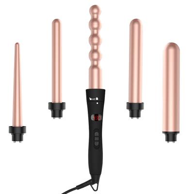 China Interchangeable Hair Curling Set Home DIY Hair Beauty Tool 5 Piece Interchangeable Portable Hair Curler Set 5p Rod Ceramic Hair Roller Curler 5 In 1 Curler Set for sale