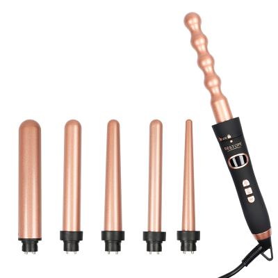 China Interchangeable Hair Curling Set Professional 6 In 1 Curling Wand Set Styler Interchangeable Hair Curler For All Curls Hair Styling for sale