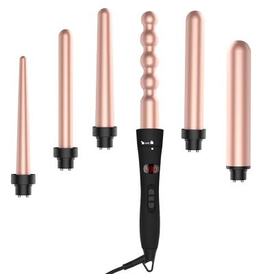 China Mermaid Fast Heating Hair Hesitate 2021 Hot Hair Curler Iron And Rose Gold Tool Straightener Combination Set Curlers for sale