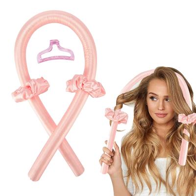 China Free Bed Head 100% Mulberry Silk Hot Selling Pure Heatless Curling No Heat Hair Scrunchie Curler Headband for sale