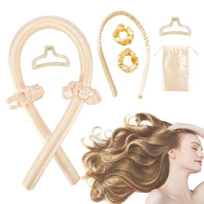 China Light Soft Magic Curling Hair Rollers Silk Ribbon Curling Rod Headband Heatless Hair Curl for sale