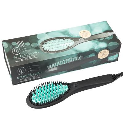 China Hotel Hair Straightening Brush Fast Ceramic Element Customized Power Style Dish Nylon Hair Straightener Brush for sale