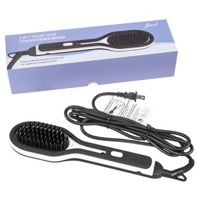 China Hot Sales Electric Ceramic Hair Straightener Brush Fast Heating Auto Paddle Temperature for sale