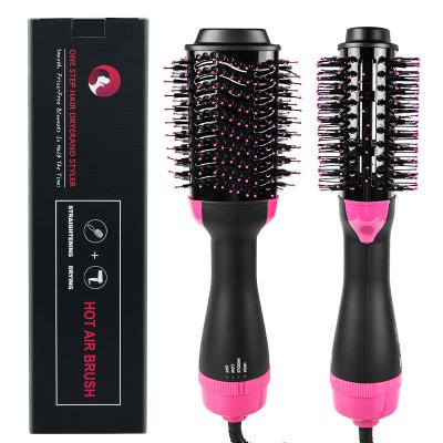 China Round Hot Electric Fast Brush Private Label Hair Dryer Comb One Stage Hair Straightener Flat Iron Flat Iron For Fairy Hair for sale