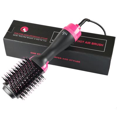 China Ionic Hot Airbrush Styler One Step Hair Styler Hair Dryer Volumizer 2 in 1 Negative Ion Hair Straightener for sale