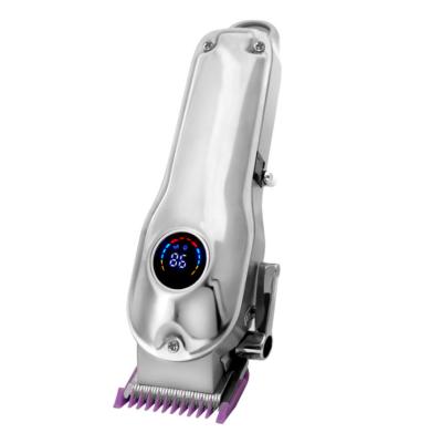 China Hotel Professional Hair Clippers LCD Display Hair Trimmer Electric Gold Silver Cordless Hair Cutting Machine for sale