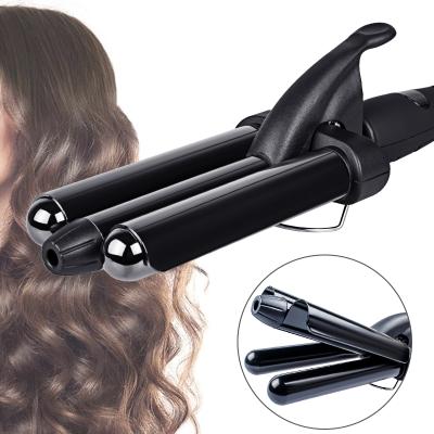 China Easy to Use and Fast Curling Tool 3 Barrel Mermaid Hesitate Professional Salon Standard Hair Curler Hair Curling Iron Beach Waves 3 Barrel Curling Iron for sale