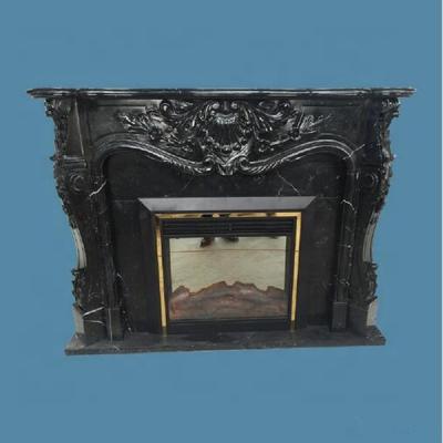 China Durable And Artistic Ornamental Home Decoration Granite Fireplace Mantels Fireproof Material Surround for sale