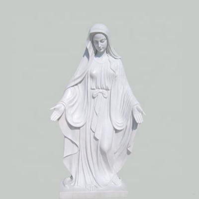 China Catholic Price of Mary White Natural Marble Durable and Artistic Antique Garden Virgin Mother Statues for sale