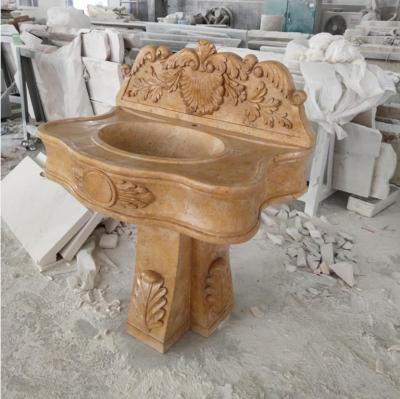 China Durable And Artistic Outdoor Garden Decorative Matte Granite Pedestal Stone Vessel Sinks for sale