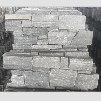 China Gray Natural Stone Meshed Cement Modern Exterior Back Wall Tile Cladding for sale