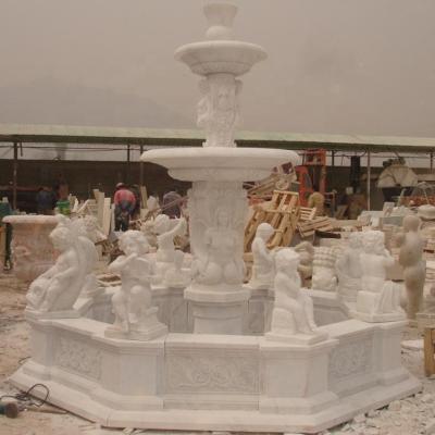 China Large Durable And Artistic Home Decoration Garden Marble Stone Horse Statues Swimming Pool Water Fountain for sale