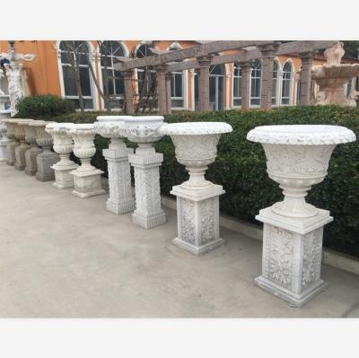 China Durable and Artistic Marble Garden Yard Vases and Flower Pots for sale