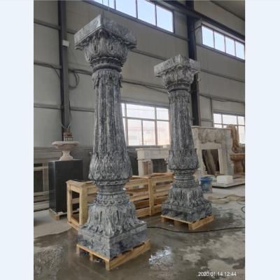 China Solid Decoration Roman Exterior Natural Stone Patio Pillars for sale