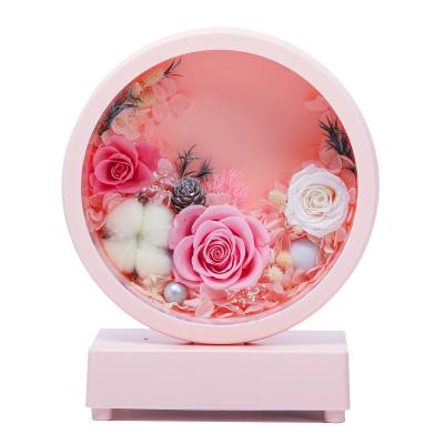 China Forever Roses Wholesale Colorful Eternal Table Lamps Flowers Souvenirs For Decorative Ornaments, Valentine's Day, Mother's Day Gifts for sale