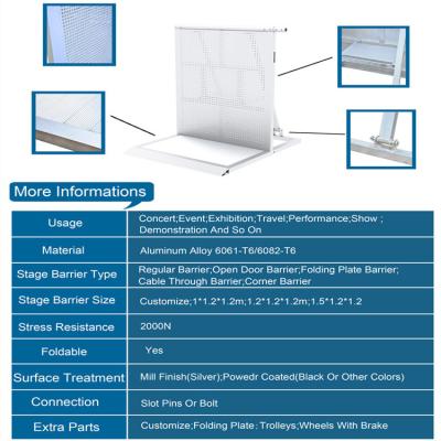 China Best Price Portable Aluminum Crowd Control Barrier Easy Carry Cart Stage Barrier For Concert for sale