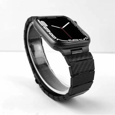 China Watch Band Replacement Carbon Fiber Watch Band Compatible For iWatch Series 7/6/SE/5/4/3 100% Recycled Lightweight Durable Genuine Black Customizable for sale