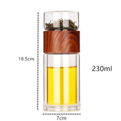 China WITH LID Tea Beverage Bottle Infuser Double Tumbler Drinkware Waterbottle Eco-Friendly High Quality Glass Water Bottle for sale